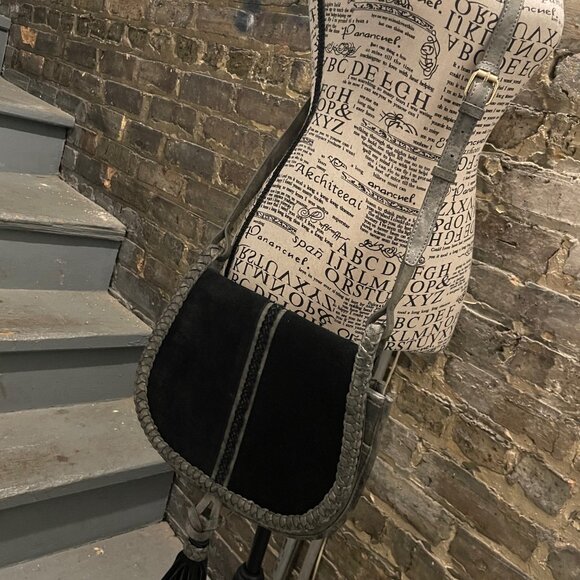 Steven by Steve Madden Black Suede & Metallic Silver Purse (Never Used) - Picture 15 of 15